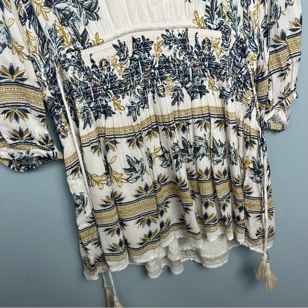 NEW Free People boho moonlight drive mini dress floral ivory combo size L - Picture 10 of 15